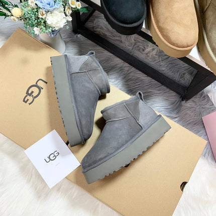 CLASSIC ULTRA MINI PLATFORM IN SHADOW GRAY SUEDE