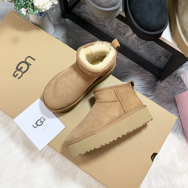 CLASSIC ULTRA MINI PLATFORM IN CIDER BROWN SUEDE