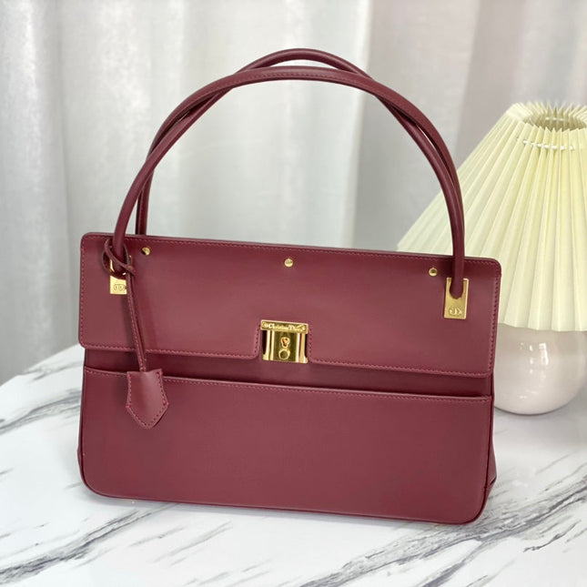 PARISIENNE 30 HANDBAG IN MULBERRY PURPLE SMOOTH CALFSKIN