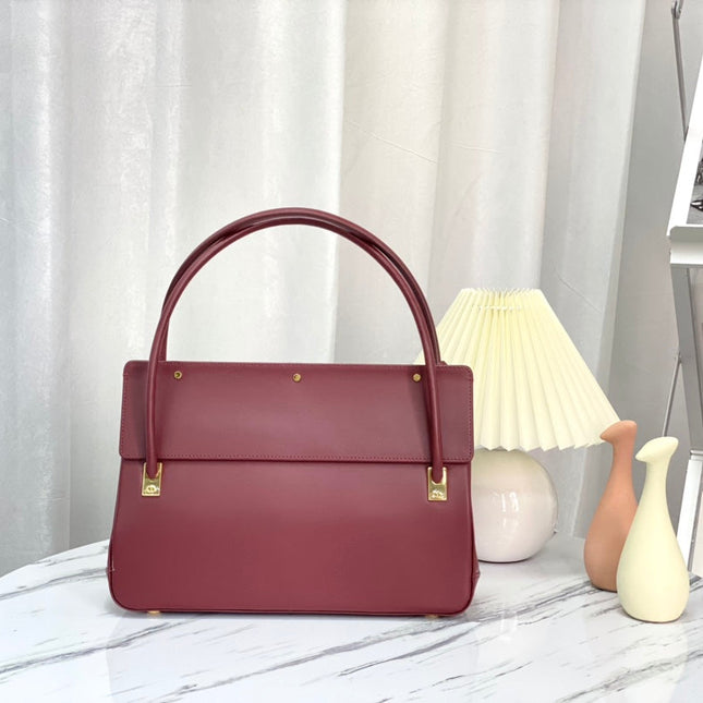 PARISIENNE 30 HANDBAG IN MULBERRY PURPLE SMOOTH CALFSKIN