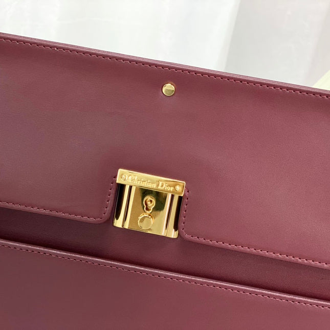 PARISIENNE 30 HANDBAG IN MULBERRY PURPLE SMOOTH CALFSKIN