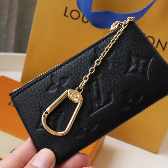 LV 25S CARD HOLDER RECTO VERSO 12 IN BLACK MONOGRAM EMPREINTE EMBOSSED CALFSKIN