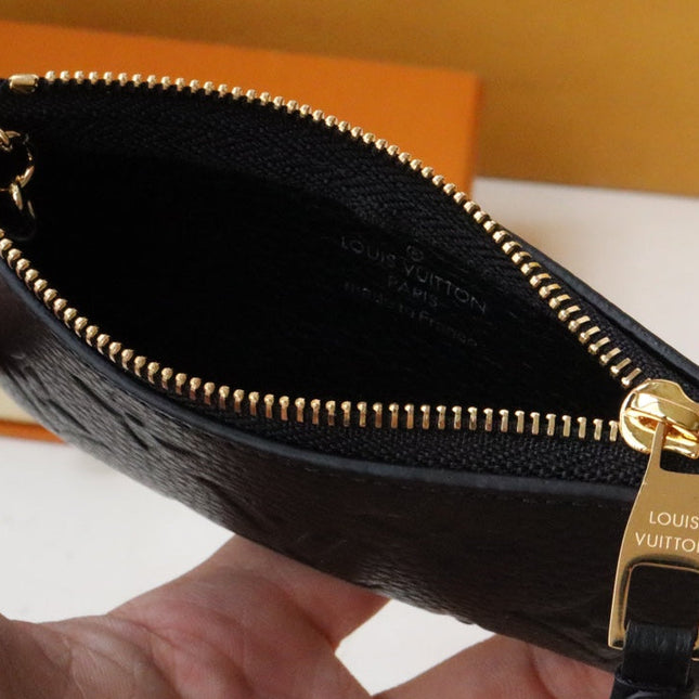 LV 25S CARD HOLDER RECTO VERSO 12 IN BLACK MONOGRAM EMPREINTE EMBOSSED CALFSKIN