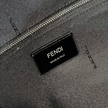 FENDI STRIKE LARGE 46 FF BLACK JACQUARD FABRIC BACKPACK
