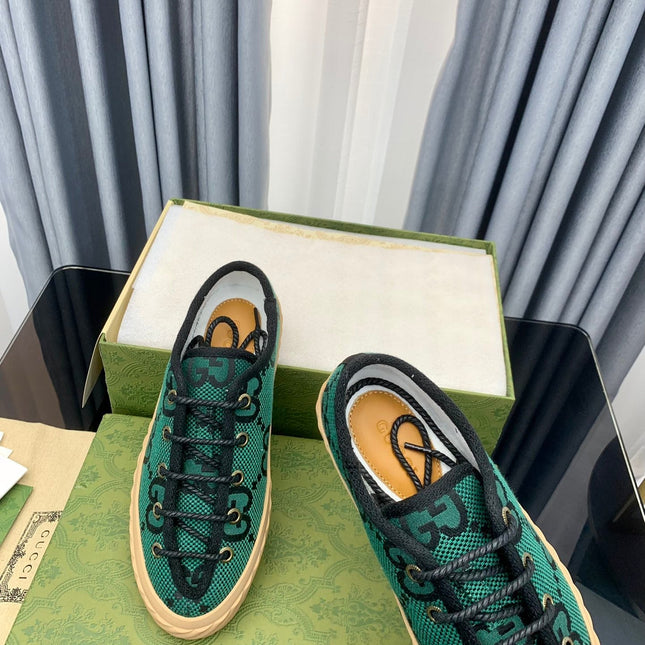 GG UNIQUE SNEAKER THICK-SOLE CASTLETON GREEN CANVAS