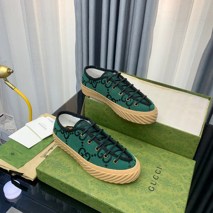 GG UNIQUE SNEAKER THICK-SOLE CASTLETON GREEN CANVAS