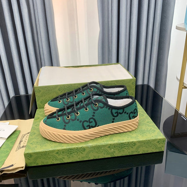 GG UNIQUE SNEAKER THICK-SOLE CASTLETON GREEN CANVAS