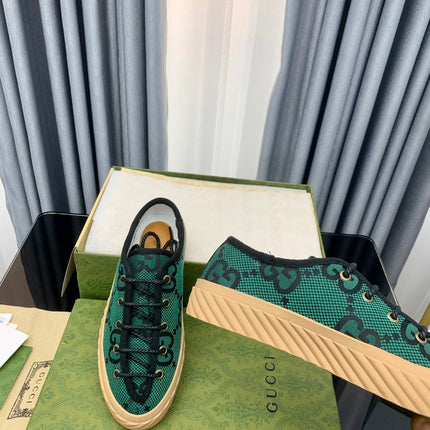 GG UNIQUE SNEAKER THICK-SOLE CASTLETON GREEN CANVAS