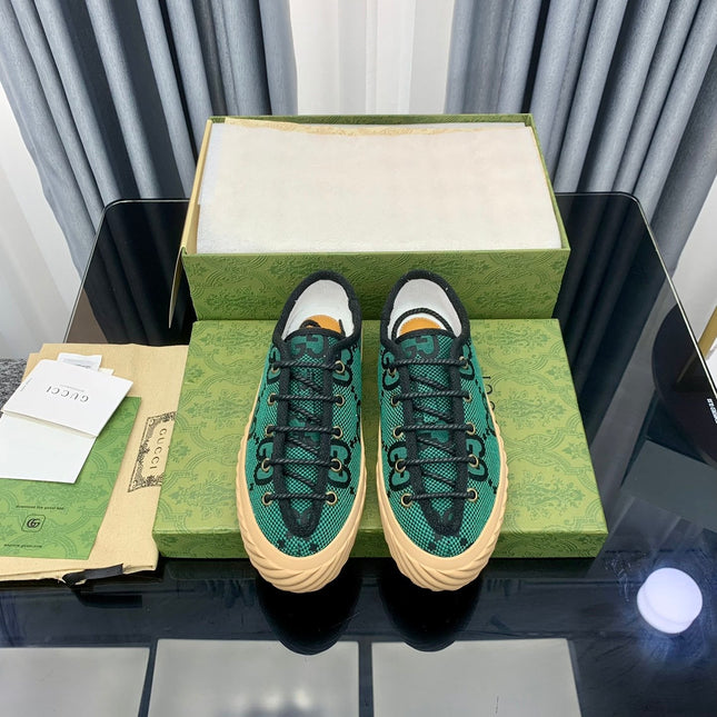 GG UNIQUE SNEAKER THICK-SOLE CASTLETON GREEN CANVAS
