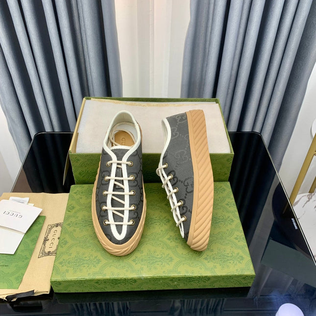 GG UNIQUE SNEAKER THICK-SOLE LEAD CANVAS