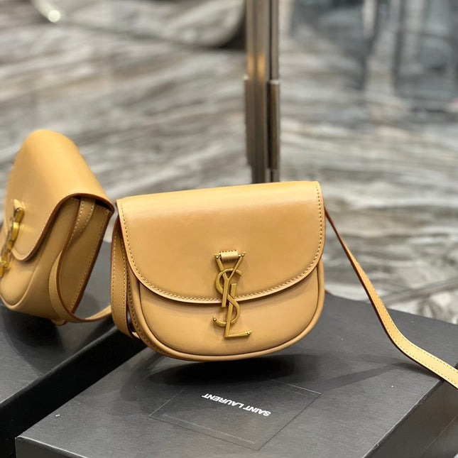 KAIA SMALL 18 HANDBAG IN YELLOW CREAM CALFSKIN