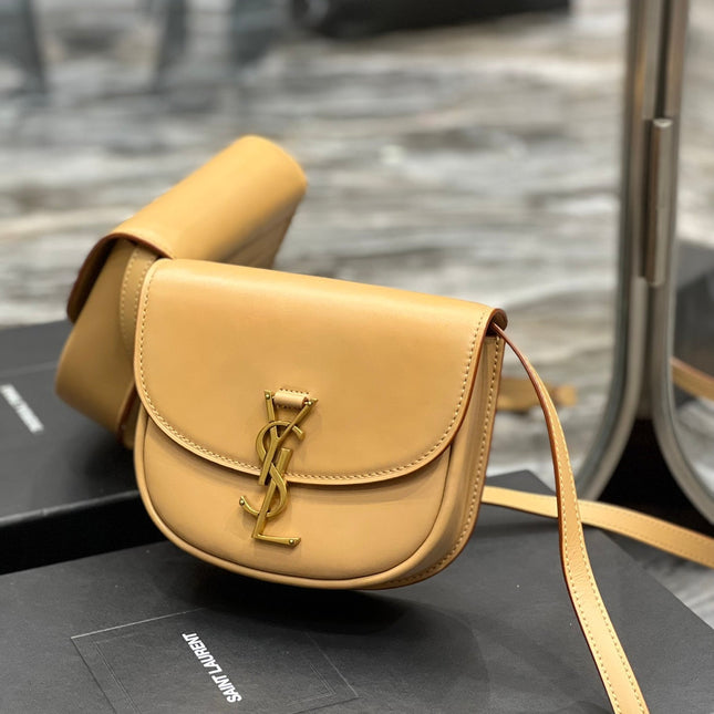 KAIA SMALL 18 HANDBAG IN YELLOW CREAM CALFSKIN