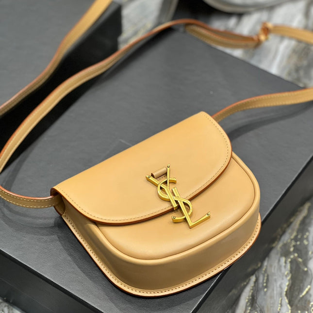 KAIA SMALL 18 HANDBAG IN YELLOW CREAM CALFSKIN