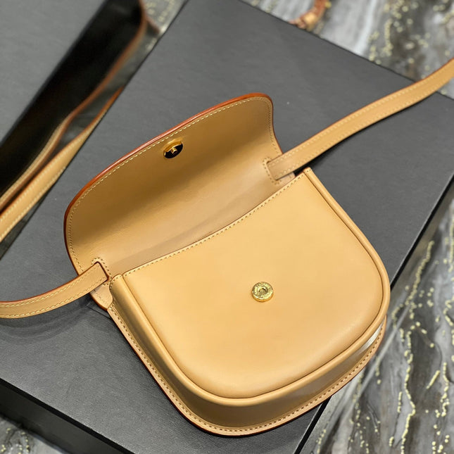 KAIA SMALL 18 HANDBAG IN YELLOW CREAM CALFSKIN