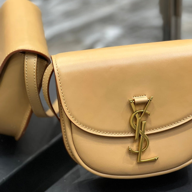 KAIA SMALL 18 HANDBAG IN YELLOW CREAM CALFSKIN