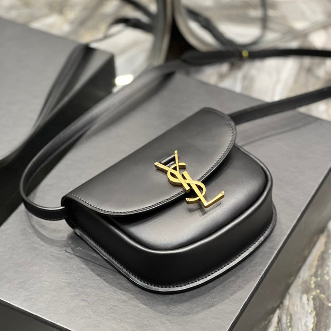 KAIA SMALL 18 HANDBAG IN BLACK CALFSKIN