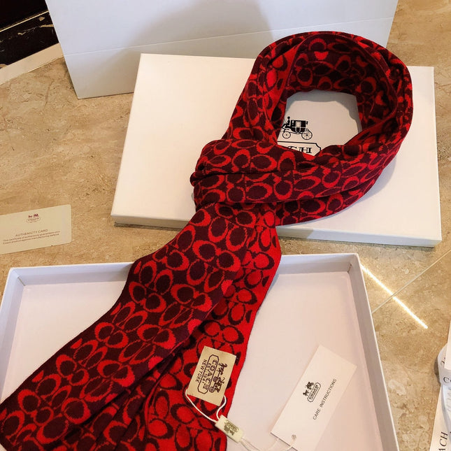 KNIT CASHMERE SCARF GARNET RED MIX BLACK 619590