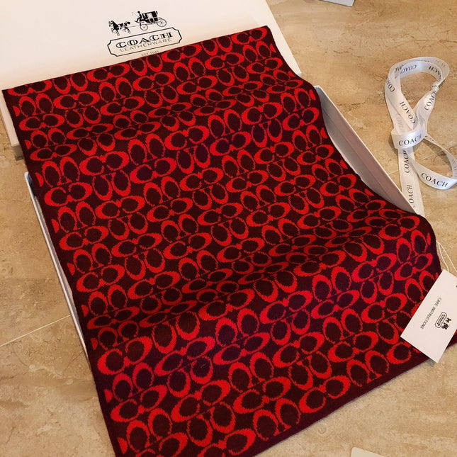 KNIT CASHMERE SCARF GARNET RED MIX BLACK 619590