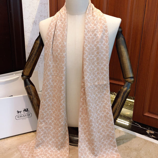 KNIT CASHMERE SCARF CAMEL BROWN MIX WHITE  619591
