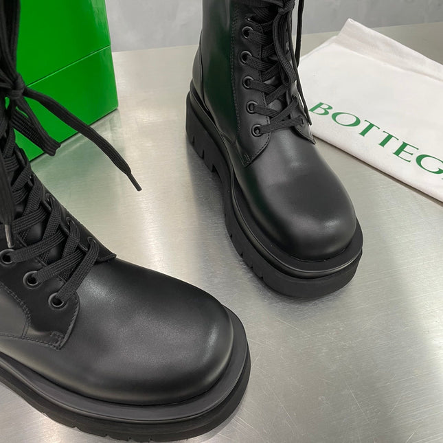 LUG LACE-UP BOOT IN BLACK CALFSKIN 7 CM