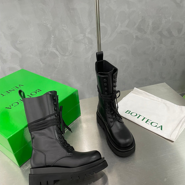 LUG LACE-UP BOOT IN BLACK CALFSKIN 7 CM