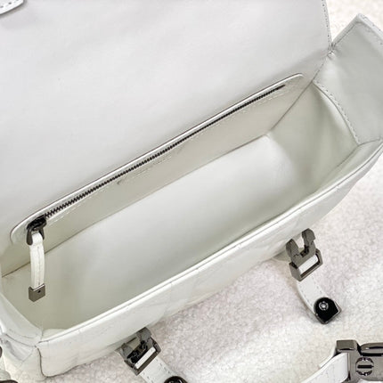SMALL DIORCAMP BAG 23 IN WHITE CALFSKIN