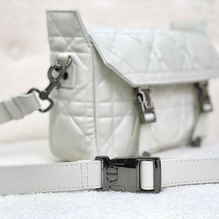 SMALL DIORCAMP BAG 23 IN WHITE CALFSKIN
