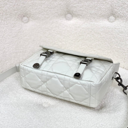 SMALL DIORCAMP BAG 23 IN WHITE CALFSKIN