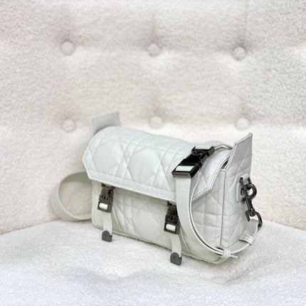 SMALL DIORCAMP BAG 23 IN WHITE CALFSKIN
