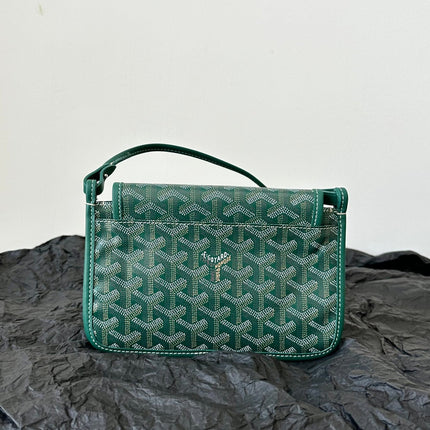 PLUMET POCKET WALLET 20 IN GREEN GOYARDINE CANVAS AND LAMBSKIN TRIM