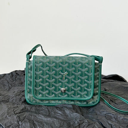 PLUMET POCKET WALLET 20 IN GREEN GOYARDINE CANVAS AND LAMBSKIN TRIM