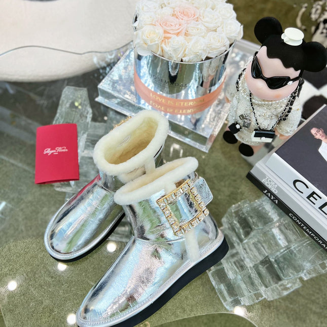 VIV SNOW ANKLE BOOTS IN SILVER PATENT CALFSKIN