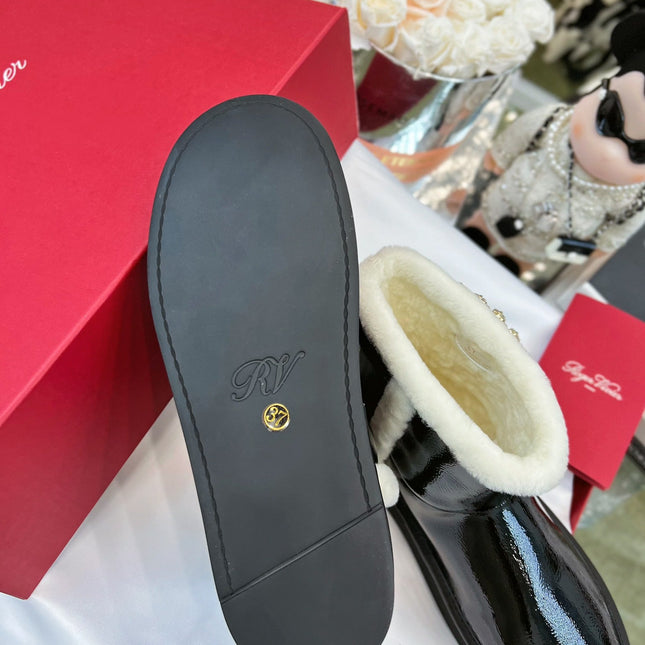 VIV SNOW ANKLE BOOTS IN BLACK PATENT CALFSKIN