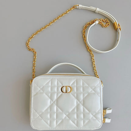 CARO 18 CAMERA BAG IN WHITE CALFSKIN