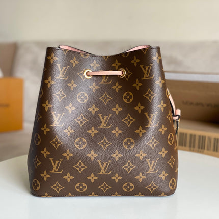 LV 25S NÉONOÉ BB 26 IN BROWN MONOGRAM CANVAS GOLD HARDWARE
