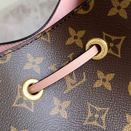 LV 25S NÉONOÉ BB 26 IN BROWN MONOGRAM CANVAS GOLD HARDWARE