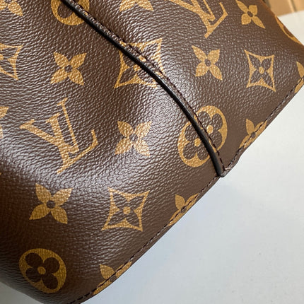 LV 25S NÉONOÉ BB 26 IN BROWN MONOGRAM CANVAS GOLD HARDWARE