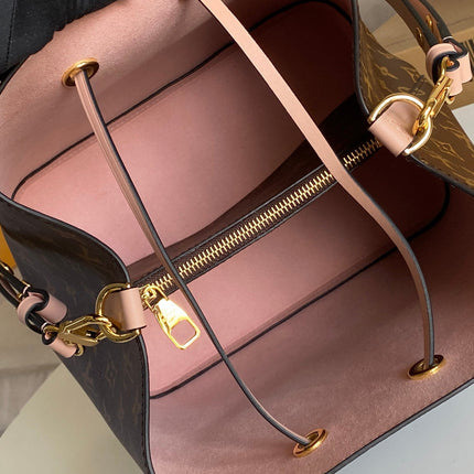 LV 25S NÉONOÉ BB 26 IN BROWN MONOGRAM CANVAS GOLD HARDWARE