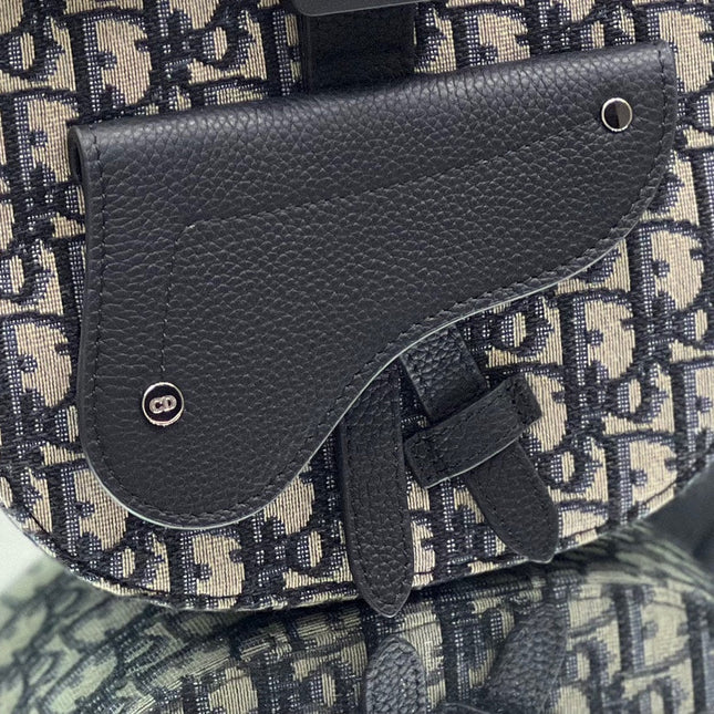 GALLOP SLING BAG 27 IN BEIGE MIX BLACK OBLIQUE JACQUARD AND CALFSKIN