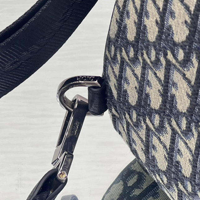 GALLOP SLING BAG 27 IN BEIGE MIX BLACK OBLIQUE JACQUARD AND CALFSKIN