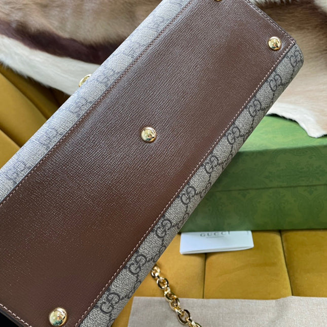 GG HORSEBIT 1955 SMALL 29 BAG BEIGE CANVAS AND LIGHT BROWN CALFSKIN