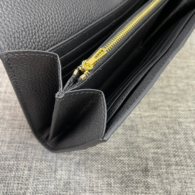 HM CLUTCH CONSTANCE 22 BLACK CALFSKIN GOLD HARDWARE