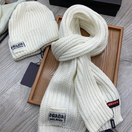 SET SCARF AND HAT IN WHITE WOOL AND RABBIT FUR 388991