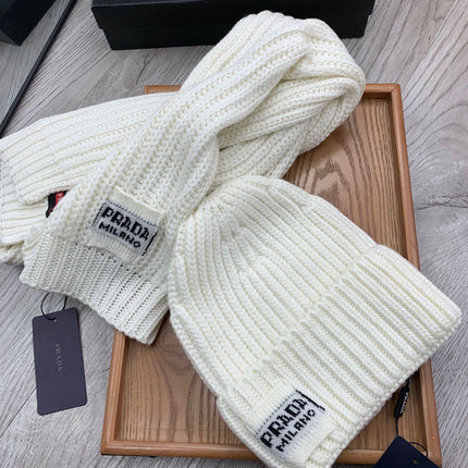 SET SCARF AND HAT IN WHITE WOOL AND RABBIT FUR 388991