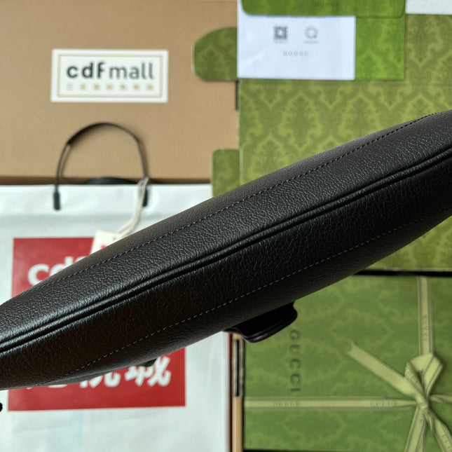 GG HORSEBIT SHOULDER BAG 39 IN BLACK CALFSKIN GOLD HARDWARE