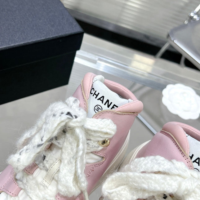 CC CANO ALTO SNEAKER IN BLUSH PINK CALFSKIN AND WHITE RUBBER