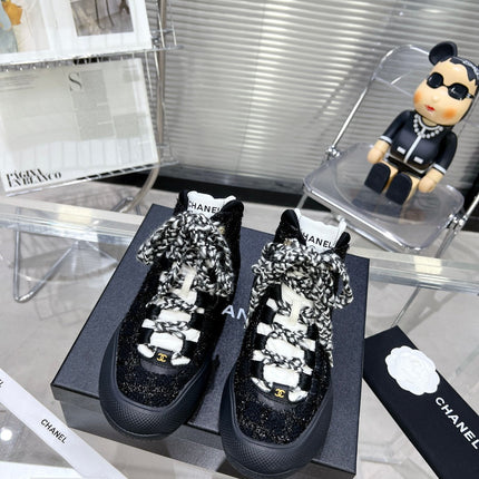 CC CANO ALTO SNEAKER IN BLACK TWEED AND RUBBER