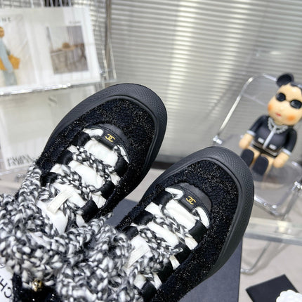 CC CANO ALTO SNEAKER IN BLACK TWEED AND RUBBER
