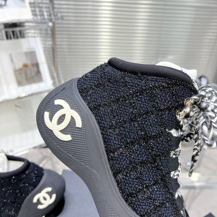 CC CANO ALTO SNEAKER IN BLACK TWEED AND RUBBER