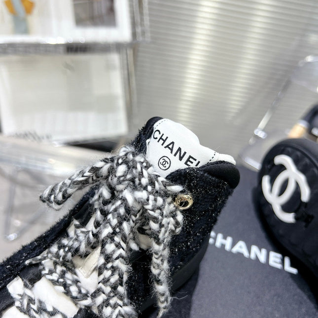 CC CANO ALTO SNEAKER IN BLACK TWEED AND RUBBER